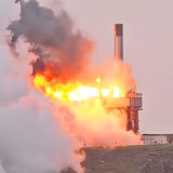 Auf den Shetland Islands explodiert eine Rakete beim Starten.