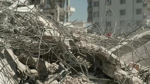 Trümmerhaufen vom Erdbeben in der Türkei und in Syrien. 