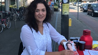 Sarah Ryglewski (SPD) beim Wahlkampf