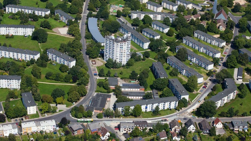 Luftaufnahme zeigt den Sauerstoffpfad Grünhöfe, ein Naherholungsgebiet in Bremerhaven Geestemünde