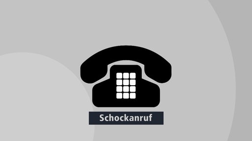 Zu sehen ist ein Telefon-Symbol mit dem Schriftzug "Schockanruf".