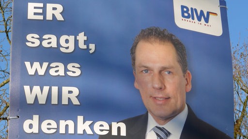 Jan Timke auf einem Wahlplakat der Bürger in Wut zur Wahl 2023