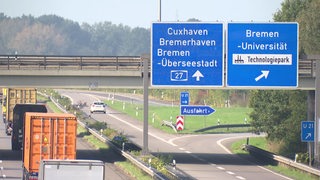 Die A27 bei Bremen.