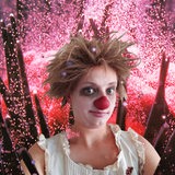 Ein Clown des Clownsduos Fiesematenten