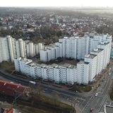 Bremen Vegesack und die Großwohnsiedlung Grohner Düne aus der Luft.