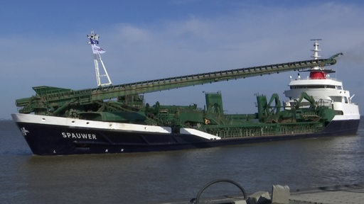 Das Spezialschiff Spauwer in Bremerhaven.
