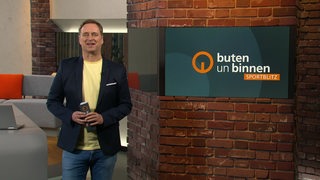 Moderator Stephan Schiffner im Sportblitzstudio