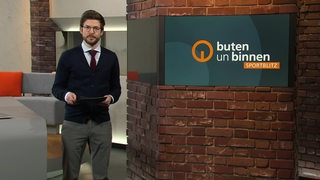 Der Moderator Niko Schleicher im Sportblitz-Studio.