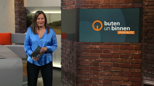 Die Moderatorin Pascale Ciesla im Sportblitz-Studio