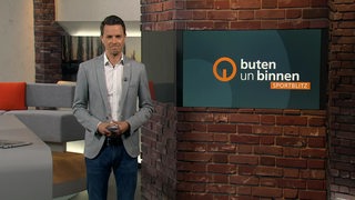 Moderator Yannick Lowin im Sportblitz-Studio. 