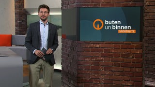 Der Moderator Niko Schleicher im Sportblitz-Studio.