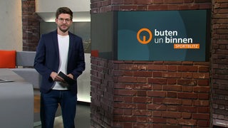 Der Moderator Niko Schleicher im Sportblitz-Studio.