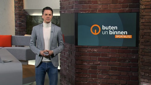 Der Moderator Yannick Lowin im Sportblitz Studio.