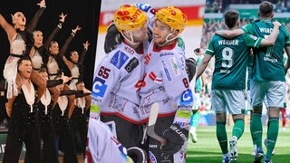 Collage zeigt die nominierten Manschaften des Jahres: Grün Gold Club, Fishtown Pinguins, Werder Bremen