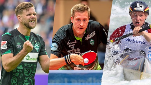 Collage zeigt die nominierten Sportler des Jahres: Niclas Füllkrug, Mattias Falck, Marcel Paufler