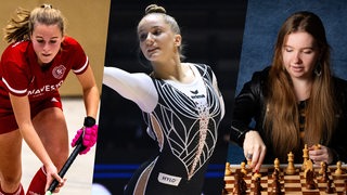 Collage zeigt die drei nominierten Sportlerinnen des Jahres 2023: Lena Frerichs, Karina Schönmaier und Lara Schulze