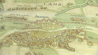Eine alte Karte von Bremen.