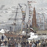 Historische Darstellung der Nordpolarexpedition, die in Bremerhaven startete