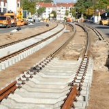 Neu verlegte Straßenbahnschienen in Bremen