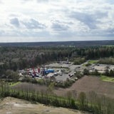 Luftansicht auf die Gegend bei Syke, Blick auf die Ergasförderung.