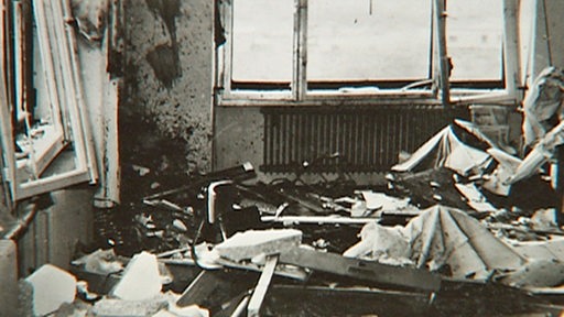 Polizeifoto von Wolfards Büro nach der Explosion