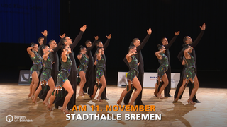 Die Formation der TSG Bremerhaven mit der Schlusspose ihrer Matrix-Choreografie.