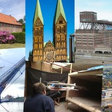 Collage von Bremer und Bremerhavener Denkmälern