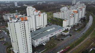 Luftbild: Hochhäuser in Tenever.