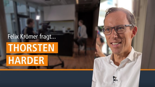 Thorsten Harder mit Schriftzug: Felix Krömer fragt...