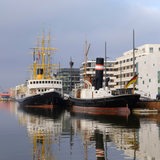 Traditionsschiffe im neuen Hafen, Havenwelten, in Bremerhaven