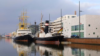 Traditionsschiffe im neuen Hafen, Havenwelten, in Bremerhaven