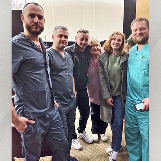 Ärzte und ihre Familien in einem ukrainischen Krankenhaus