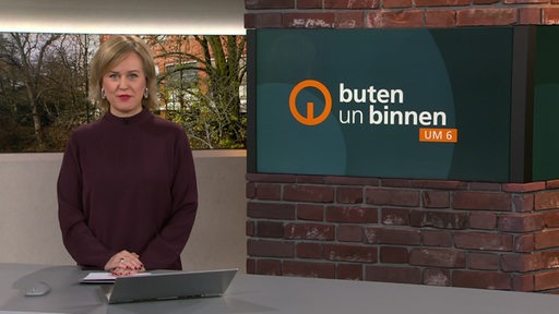 Moderatorin Kirsten Rademacher im buten un binnen Studio. 