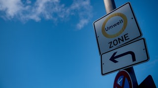 Ein Schild für einen "Umweltzone"-Bereich 