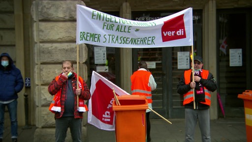 Die Gewerkschaft Verdi protestiert und Streikt für die Bremer Stadtreinigung. 