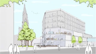 Visualisierung des neuen Karstadt-Gebäudes in Bremerhaven, Außenansicht