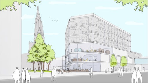 Visualisierung des neuen Karstadt-Gebäudes in Bremerhaven, Außenansicht