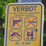 Verbotsschild an der Bremer Discomeile.