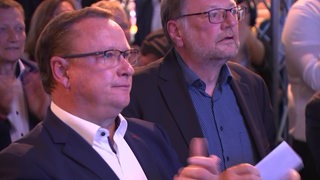 SPD-Politiker bei der Wahlparty zur Bundestagswahl 2021.