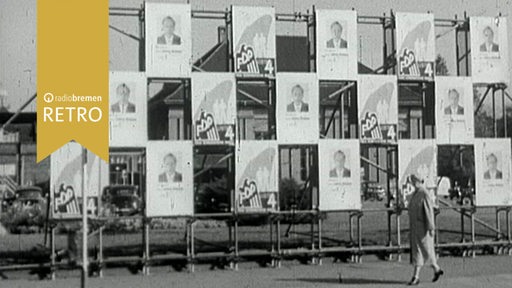 Wahlplakate in Bremen im Jahre 1959.