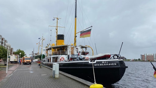 Der Liegeplatz des Dampfeisbrechers Wal in Wilhelmshaven.