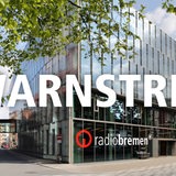 Funkhaus von Radio Bremen, dazu das Wort "Warnstreik"