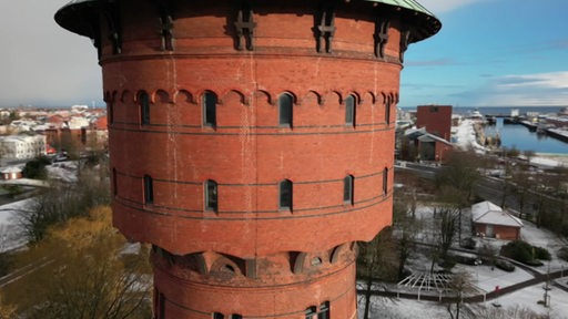 Der Coxhavener Wasserturm, Drohnenbild
