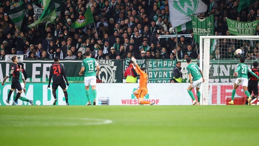 Alejandro Grimaldo trifft zum 3:0 gegen Werder.