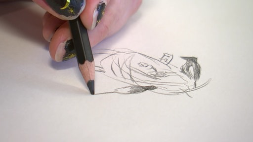Nahaufnahme von einer Bleistift-Zeichnung auf Papier