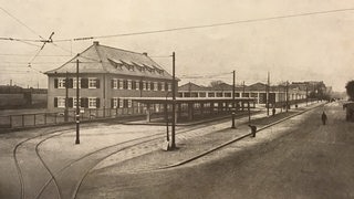 Historisches Foto des Betriebshofs Gröpelingen aus dem Jahre 1926.