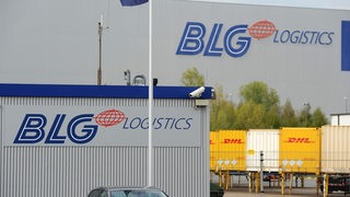 Ein Teil der Hochregallageranlage der BLG Logistics im Güterverkehrszentrum von Bremen