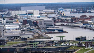Blick auf den Fischereihafen in Bremerhaven.