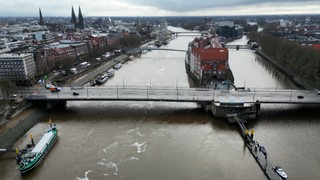 Die Bürgermeister-Smidt-Brücke von oben