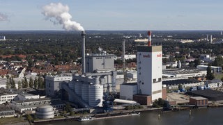 Das SWB-Heizkraftwerk n Bremen-Hastedt aus der Luft fotografiert